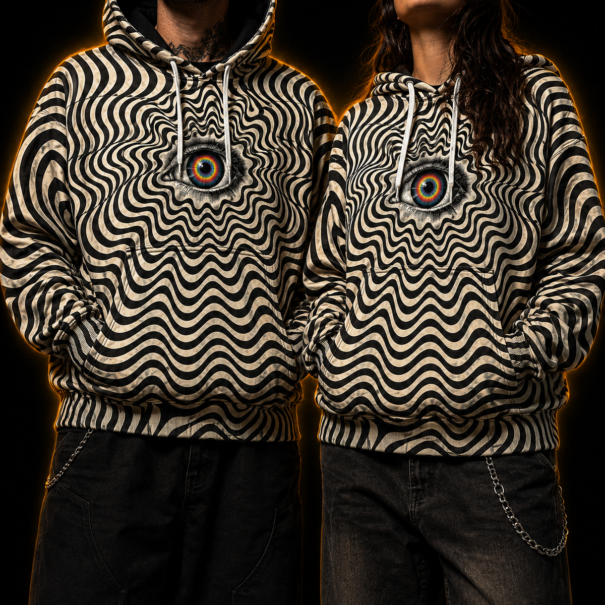 Crosfil Trance Hoodie — Hypnotic Op Art Eye All-Over Print