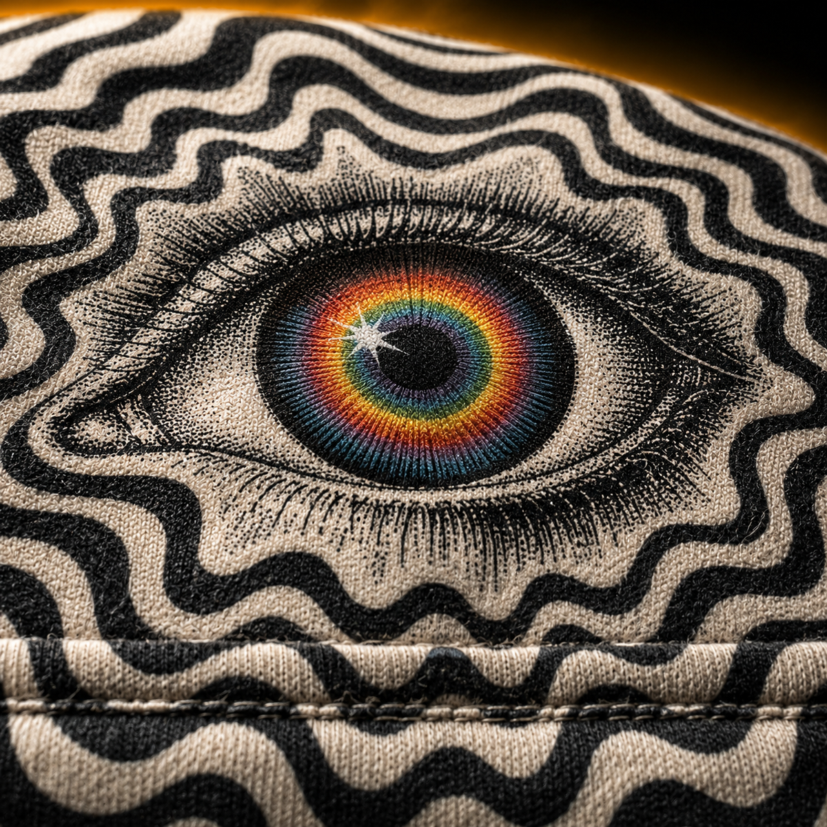 Crosfil Trance Hoodie — Hypnotic Op Art Eye All-Over Print