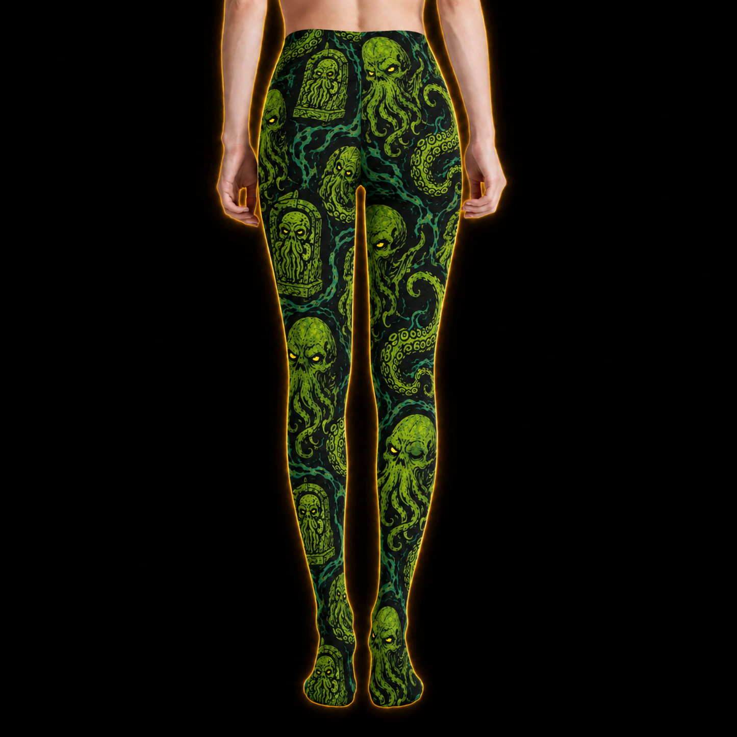 Cthulhu Necropolis Footed Tights — Sea Monster Graveyard Print