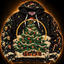 Deck The Hallows hoodie front — haunted Christmas tree with jack-o'-lantern topper, retro screenprint print