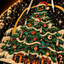 Close-up of the Deck The Hallows hoodie print — skull, ghost and pumpkin ornaments