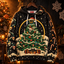 Deck The Hallows hoodie hanging on a wooden hanger