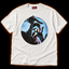 Director's Cut white T-shirt — masked killer camera frame comic print