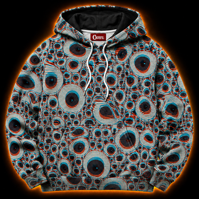 Crosfil Double Vision Hoodie — 3D Anaglyph Eyeball Optical Print