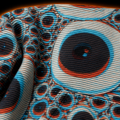Crosfil Double Vision Hoodie — 3D Anaglyph Eyeball Optical Print