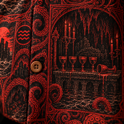 Drowned Pages Hawaiian Shirt — Grimoire Patchwork Print