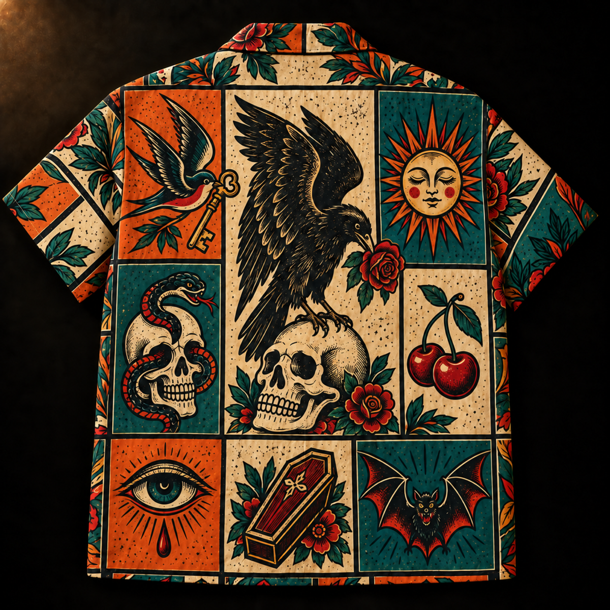 Flash Sheet No. 13 Hawaiian Shirt — Traditional Tattoo Print