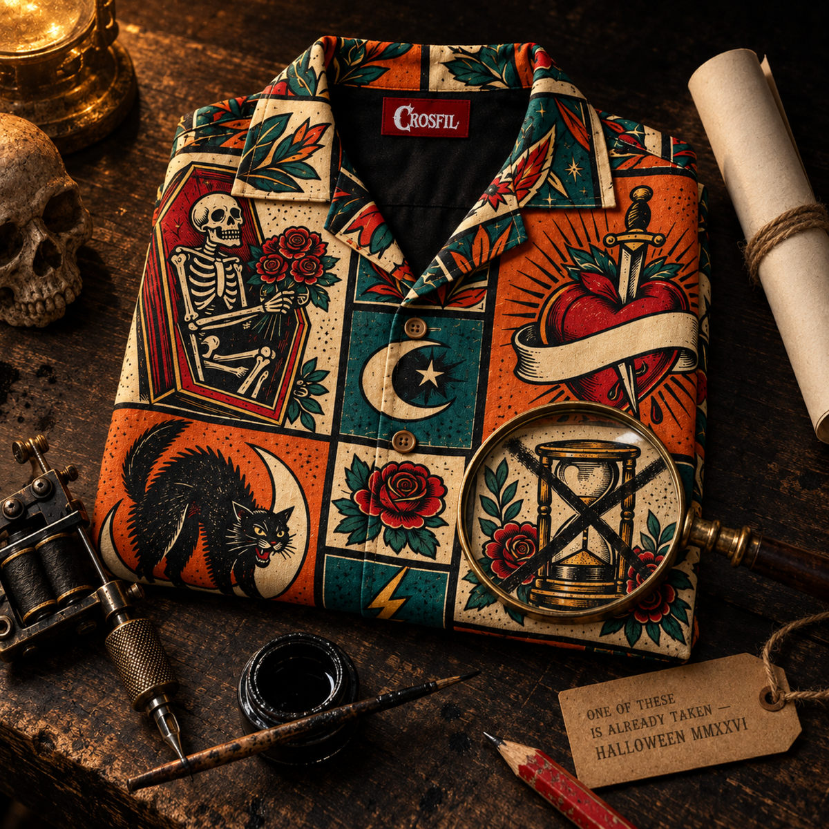 Flash Sheet No. 13 Hawaiian Shirt — Traditional Tattoo Print