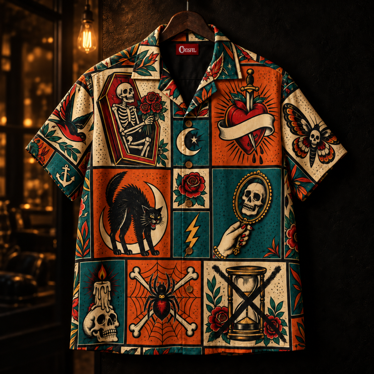 Flash Sheet No. 13 Hawaiian Shirt — Traditional Tattoo Print