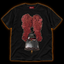 Getaway Smoke black T-shirt — red smoke muscle car comic print