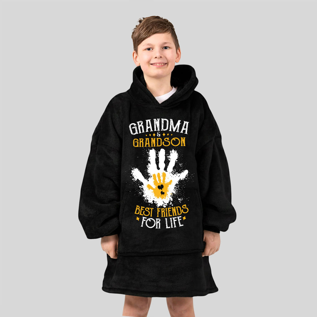 Grandma & GrandSon Best Friends For Life Hoodie Blanket