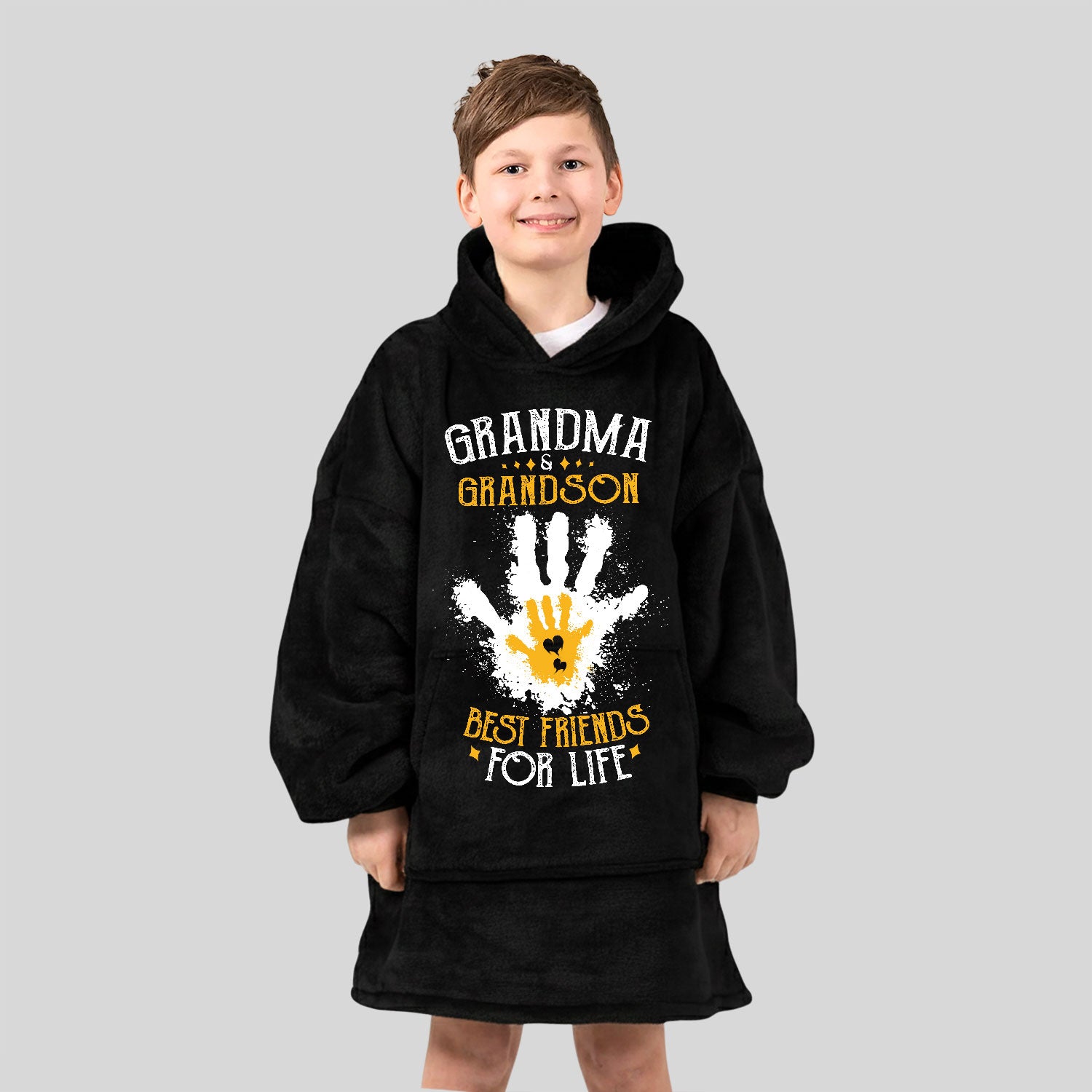 Grandma & GrandSon Best Friends For Life Hoodie Blanket