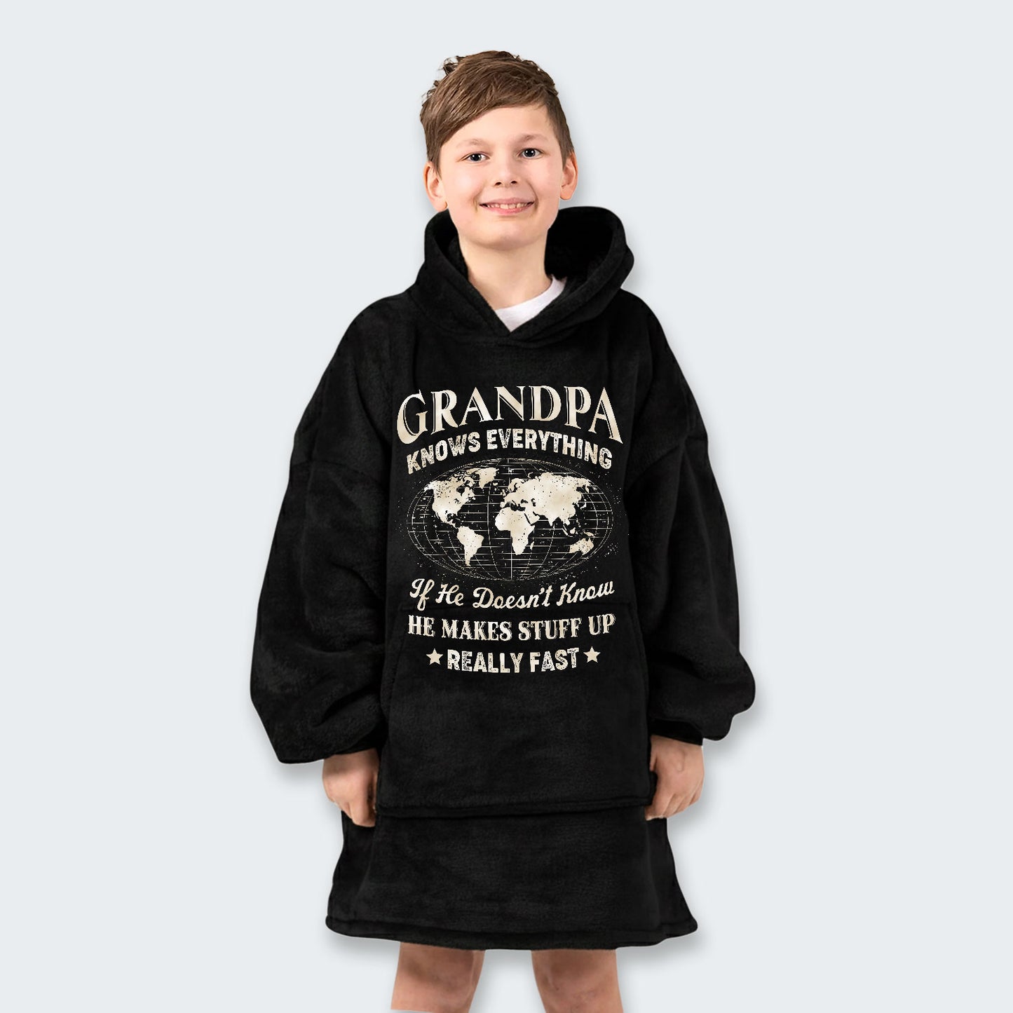 Grandpa Knows Everything Hoodie Blanket 450126