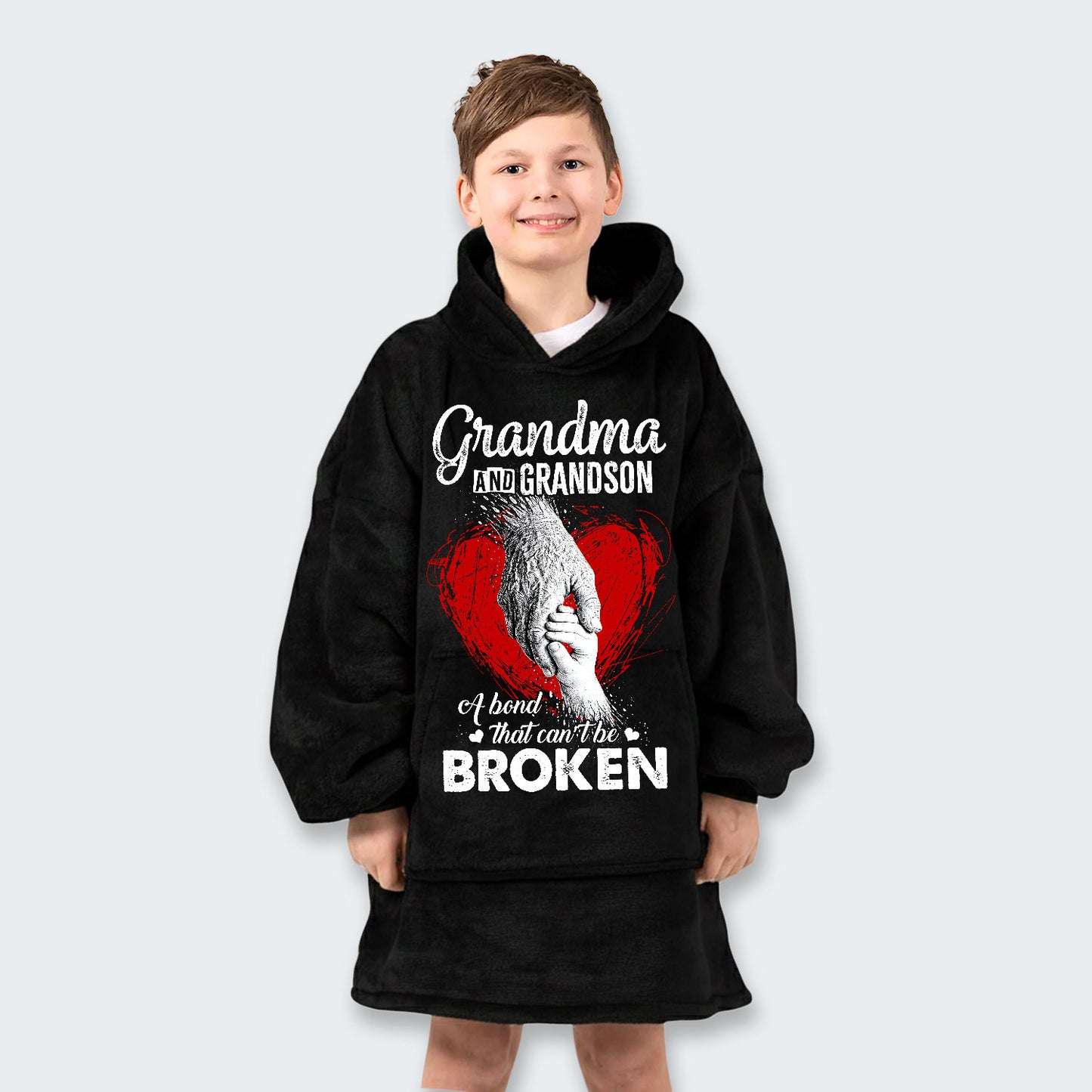 Grandma And Grandson A Bond That can't Be Broken Hoodie Blanket 060126