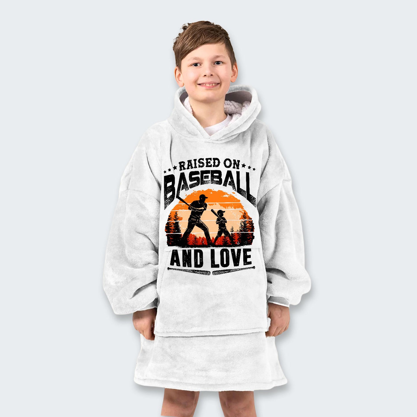 Raised on baseball and love. Hoodie Blanket 510126
