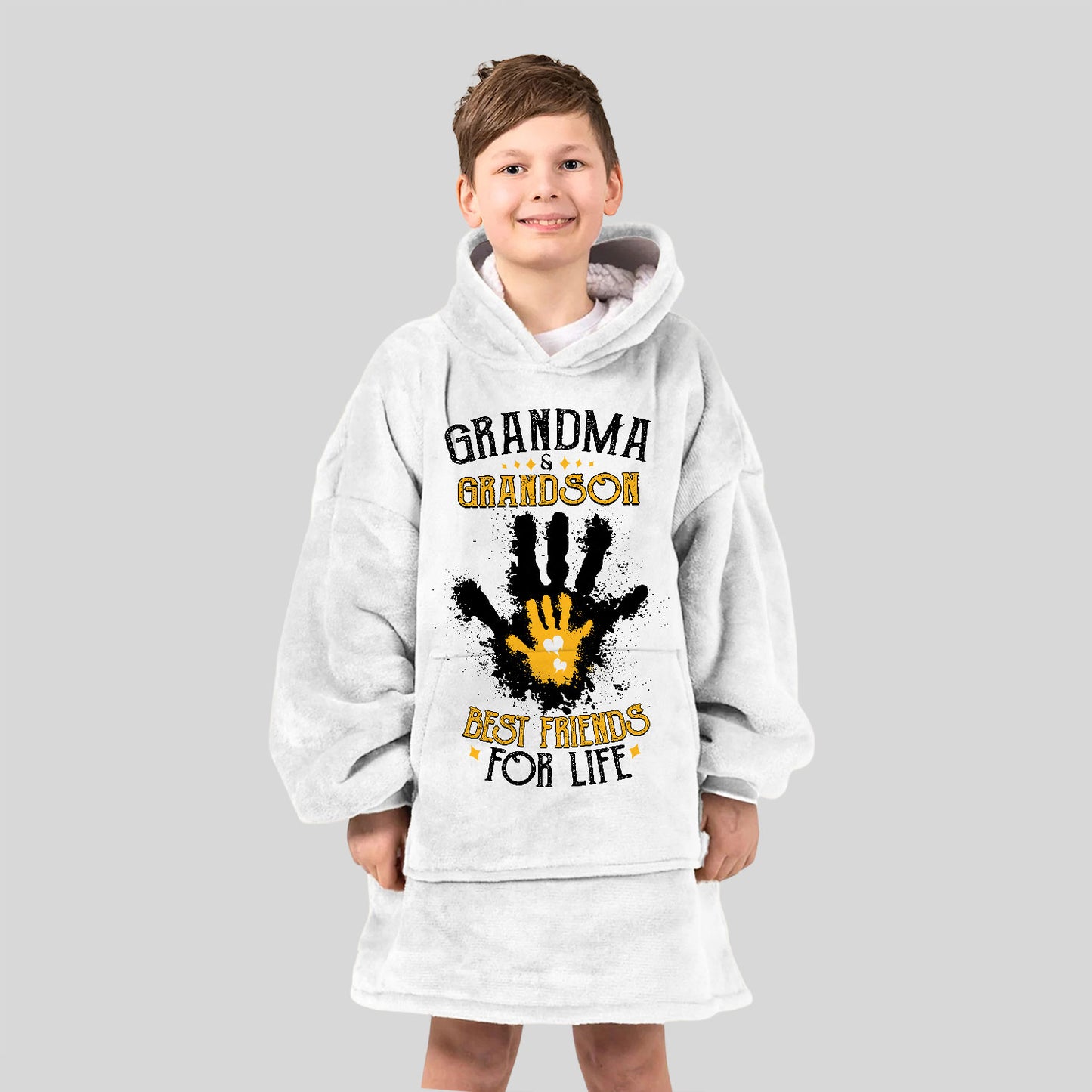 Grandma & GrandSon Best Friends For Life Hoodie Blanket 020126