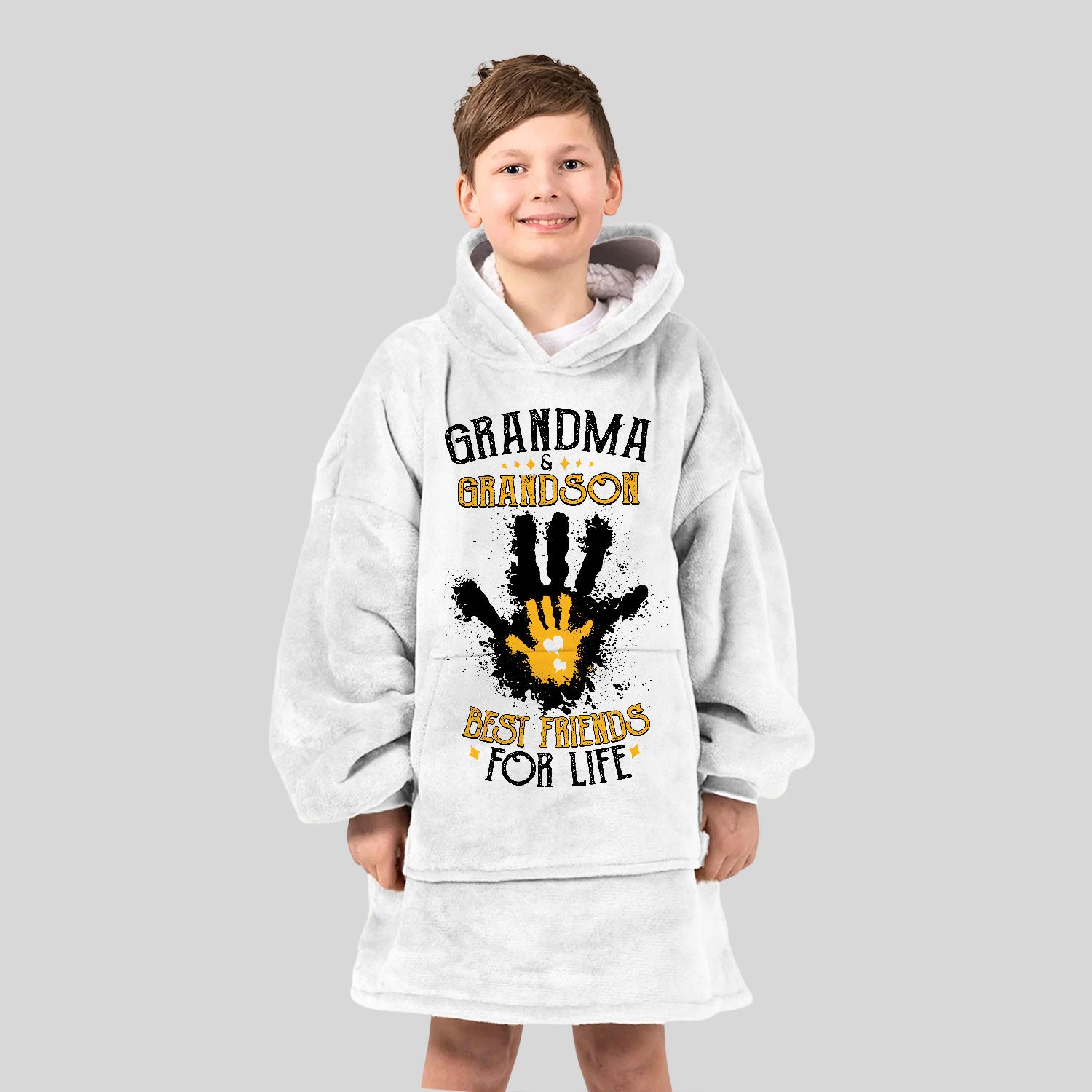 Grandma & GrandSon Best Friends For Life Hoodie Blanket