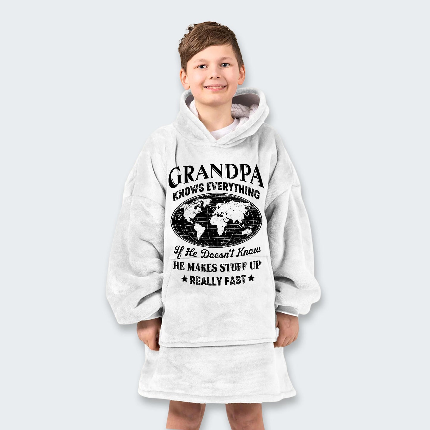 Grandpa Knows Everything Hoodie Blanket 450126