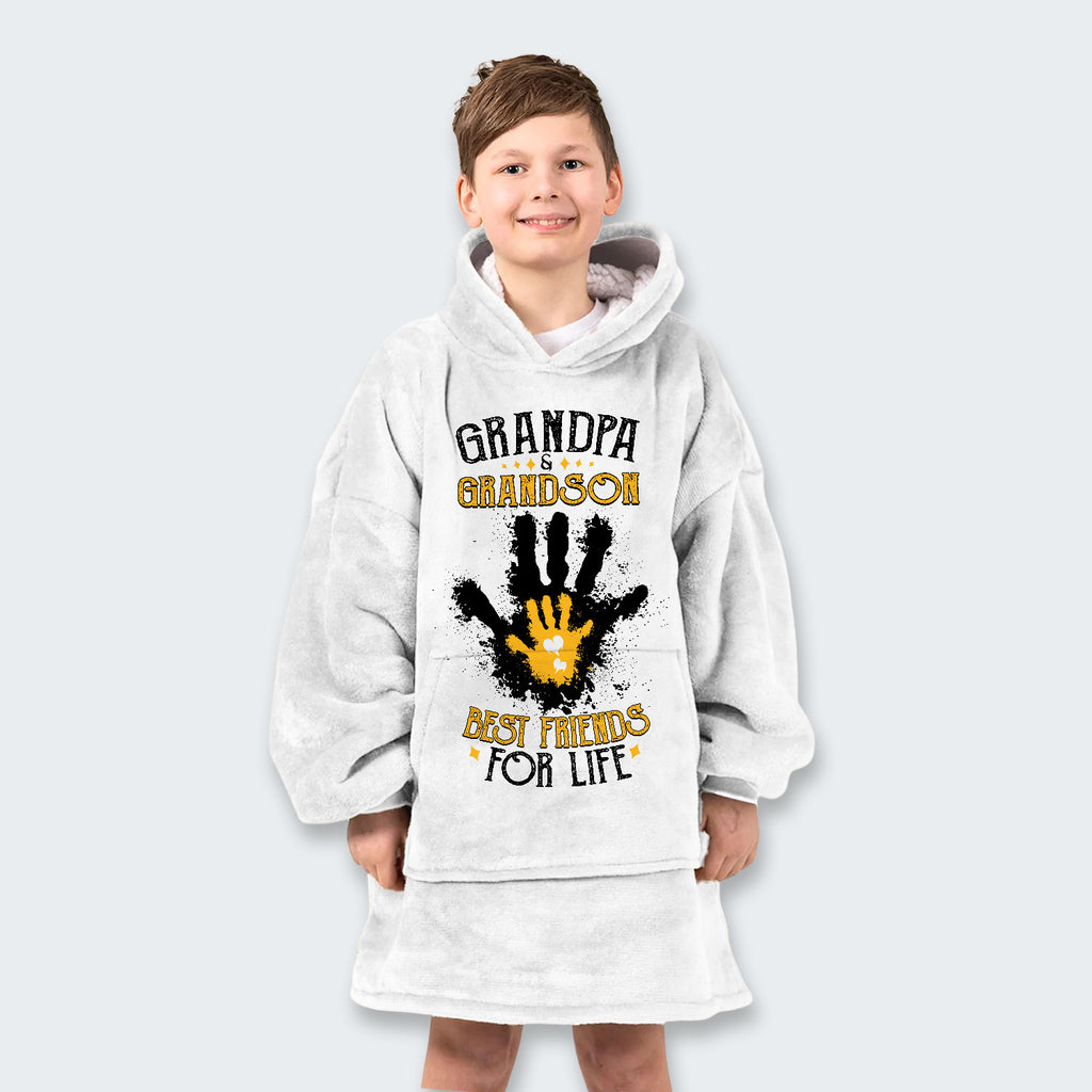 Grandpa & Grandson Best Friends For Life Hoodie Blanket 020126