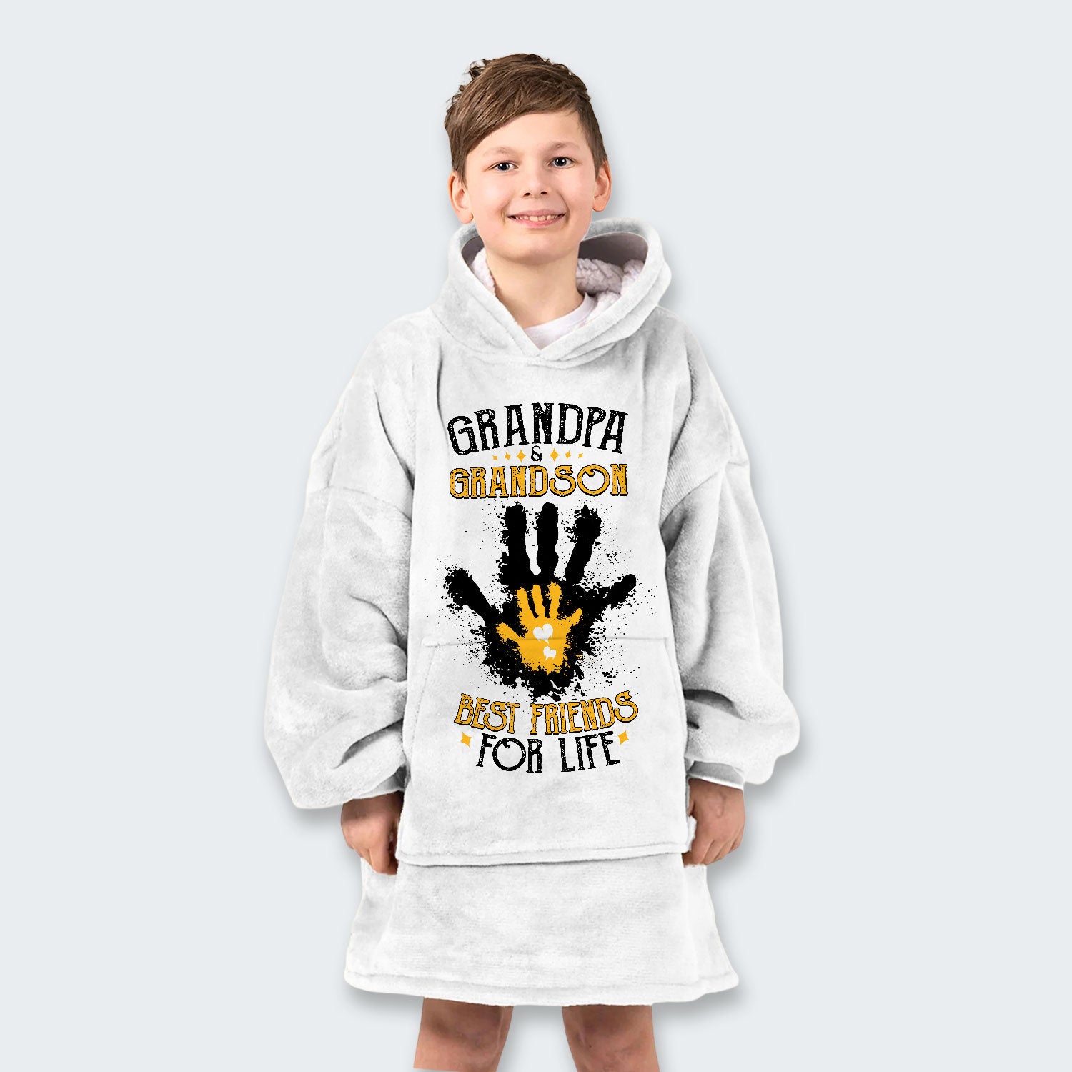 Grandpa & Grandson Best Friends For Life Hoodie Blanket 020126