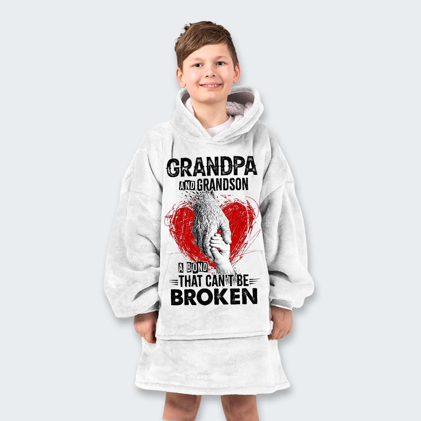 Grandpa And Grandson A Bond That can't Be Broken Hoodie Blanket 240126