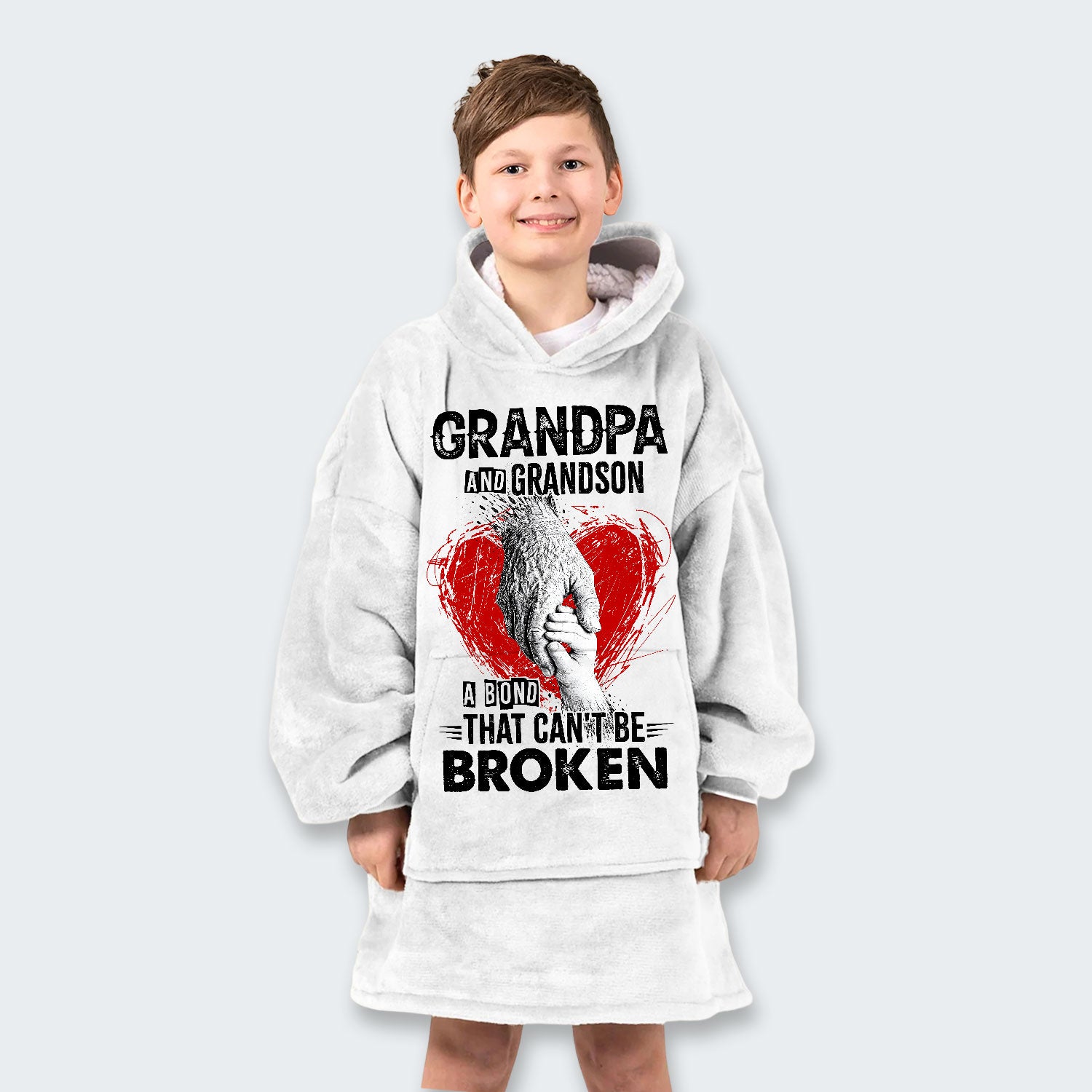 Grandpa And Grandson A Bond That can't Be Broken Hoodie Blanket 240126