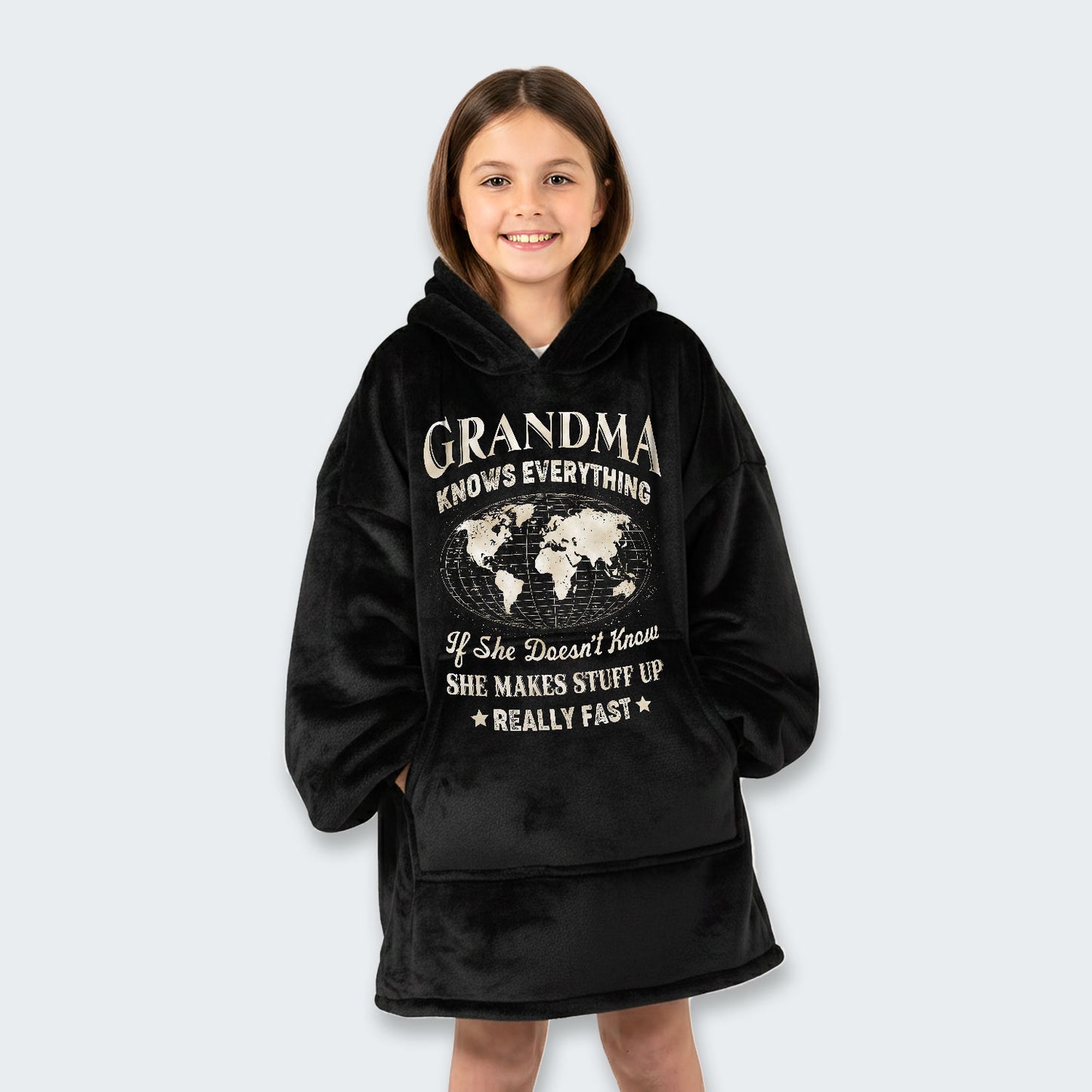 Grandma Knows Everything Hoodie Blanket 450126