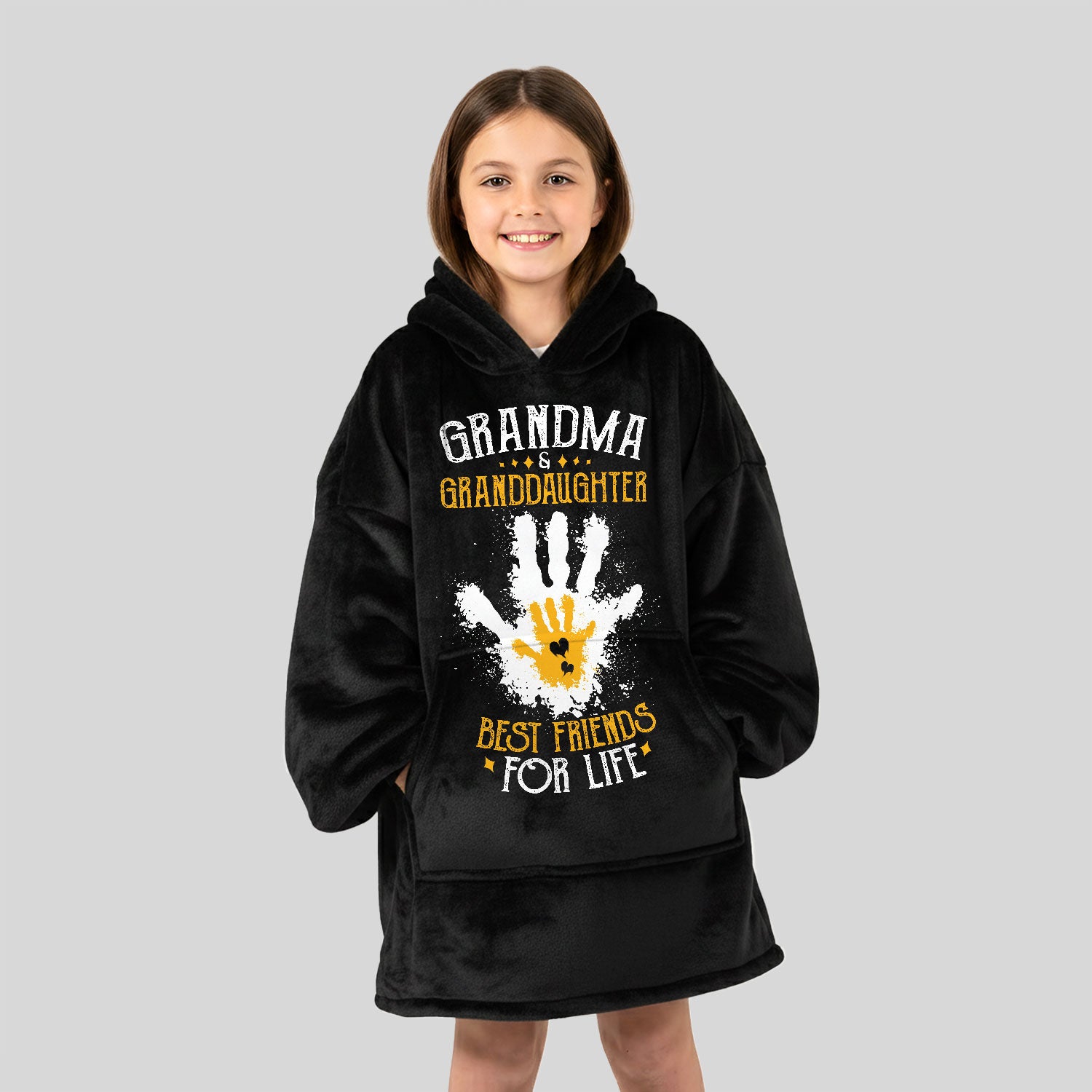 Grandma & Granddaughter Best Friends For Life Hoodie Blanket