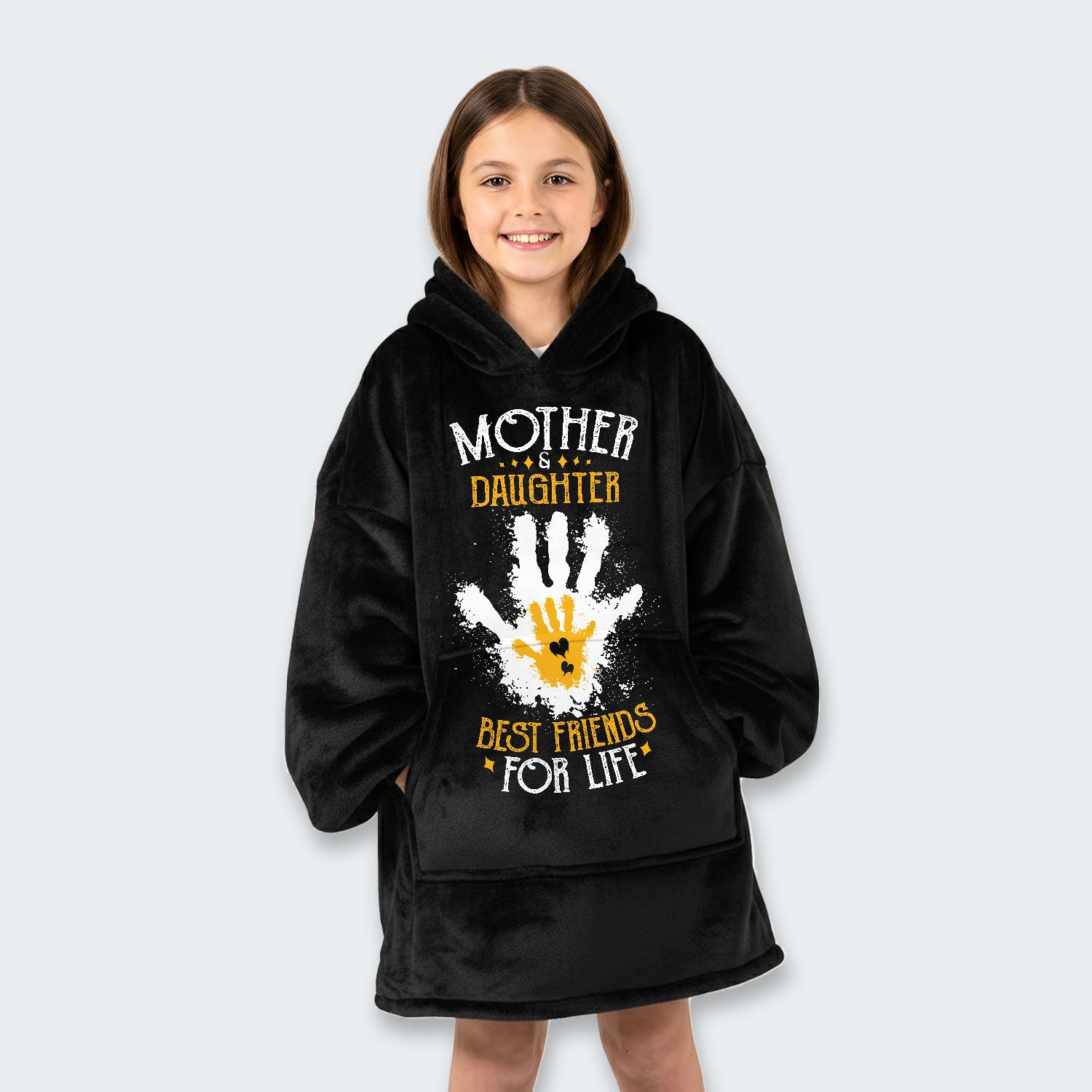 Mother & Daughter Best Friends For Life Hoodie Blanket 200126