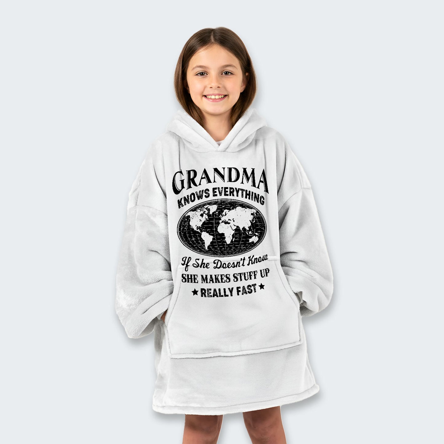 Grandma Knows Everything Hoodie Blanket 450126