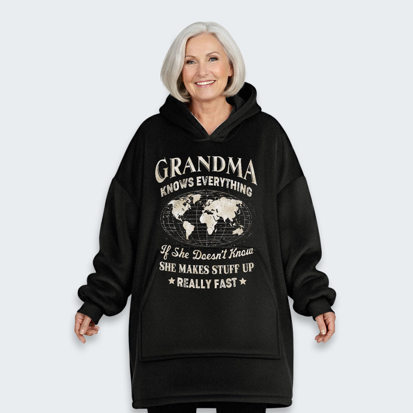 Grandma Knows Everything Hoodie Blanket 450126