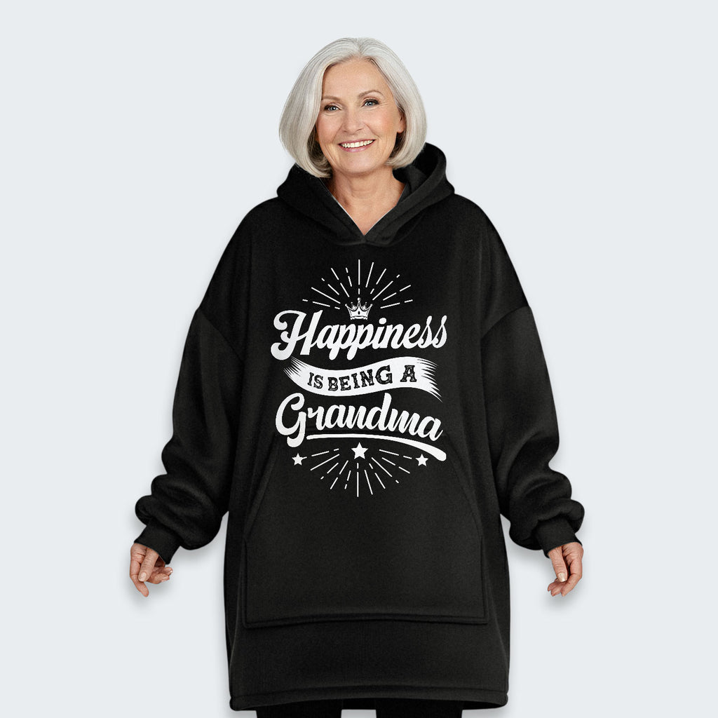Happiness Is Being A Grandma Hoodie Blanket 370126