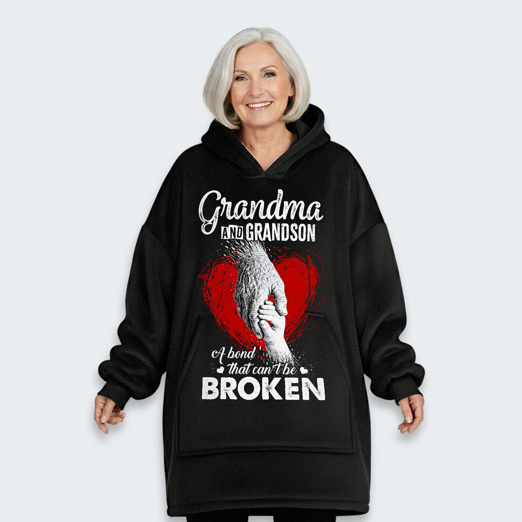 Grandma And Grandson A Bond That can't Be Broken Hoodie Blanket 060126