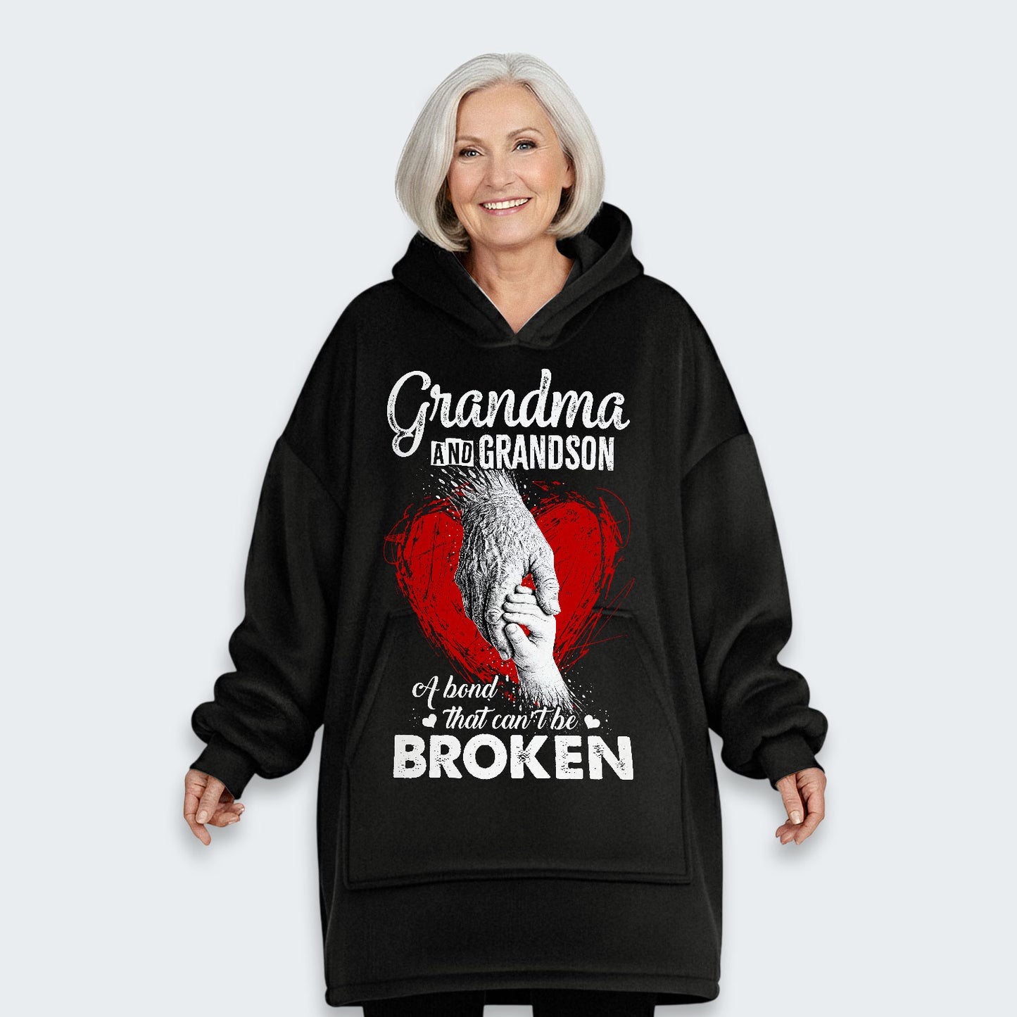 Grandma And Grandson A Bond That can't Be Broken Hoodie Blanket 060126