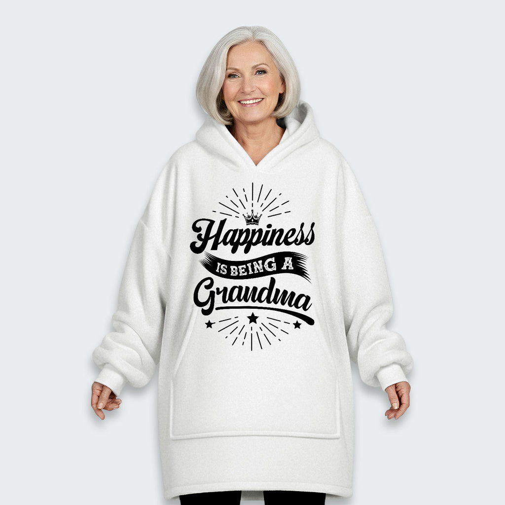 Happiness Is Being A Grandma Hoodie Blanket 370126