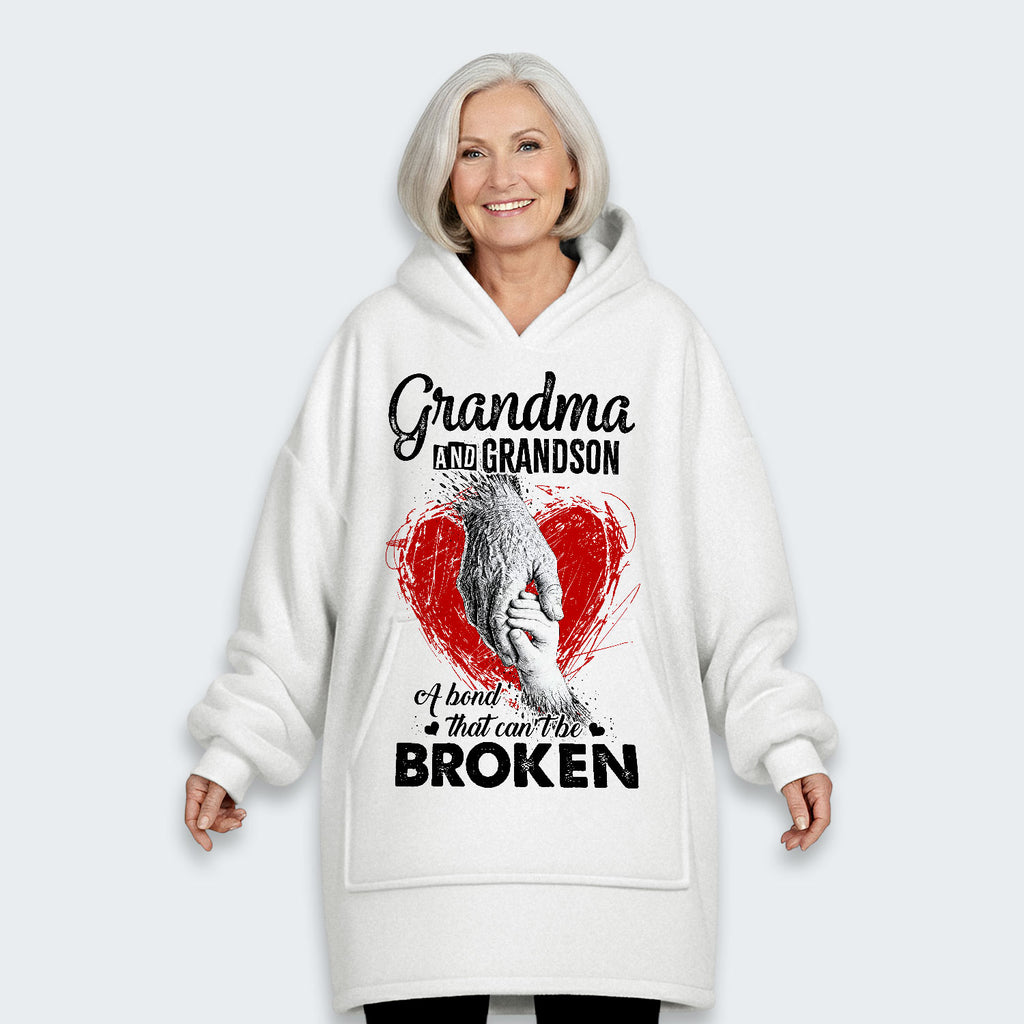 Grandma And Grandson A Bond That can't Be Broken Hoodie Blanket 060126