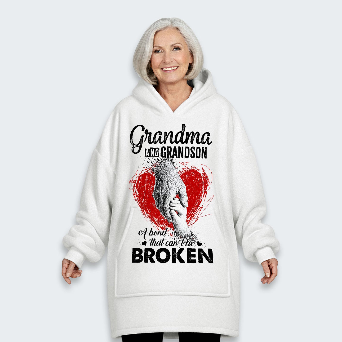 Grandma And Grandson A Bond That can't Be Broken Hoodie Blanket 060126