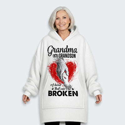 Grandma And Grandson A Bond That can't Be Broken Hoodie Blanket 060126