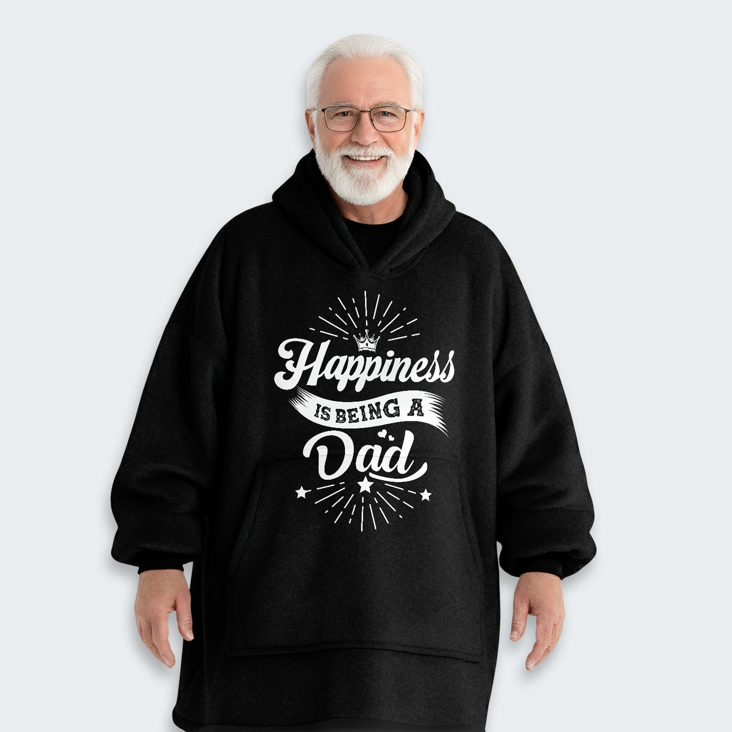 Happiness Is Being A Dad Hoodie Blanket 380126