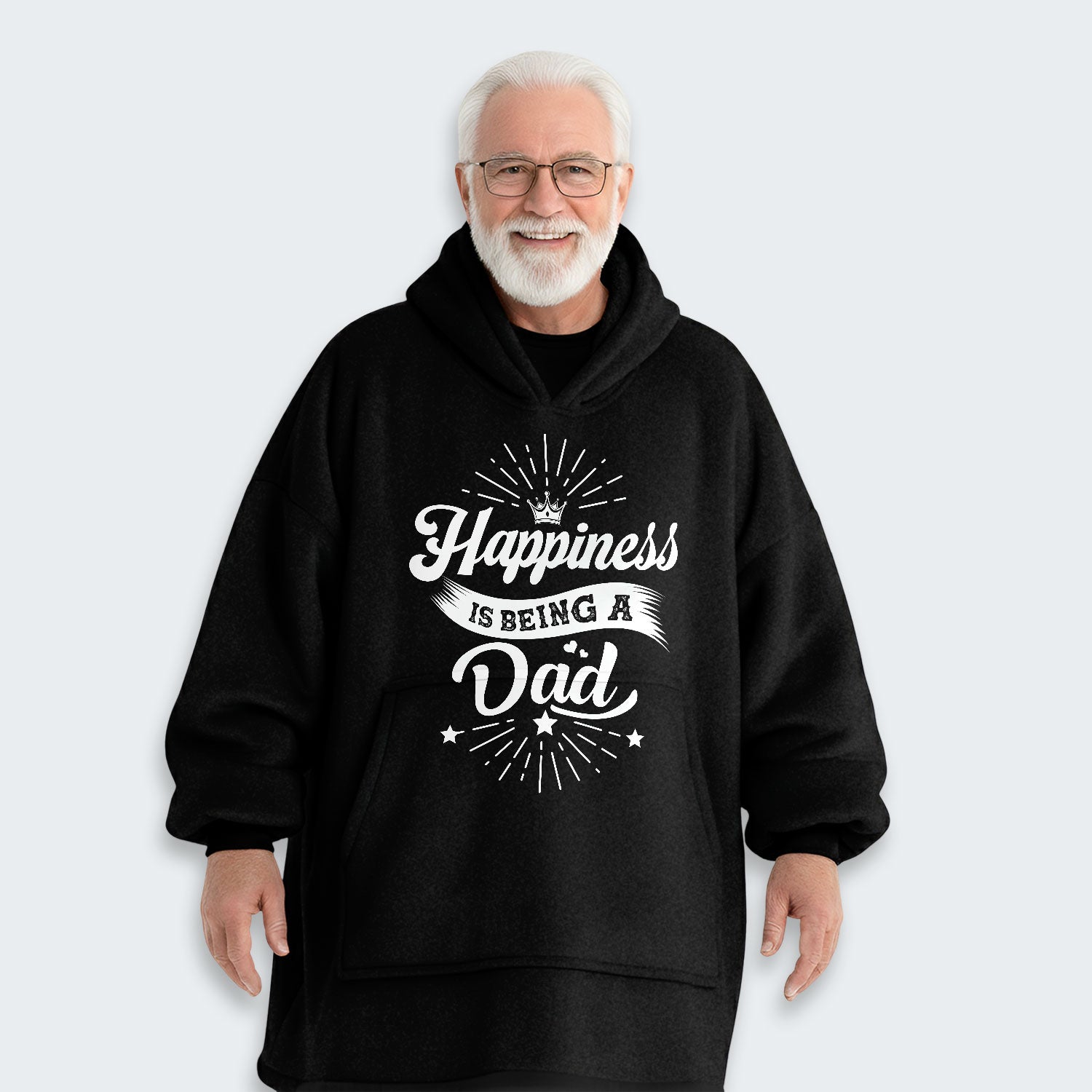 Happiness Is Being A Dad Hoodie Blanket 380126