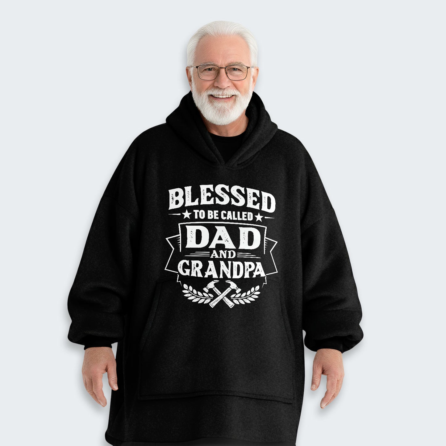 Blessed to be called Dad and Grandpa Hoodie Blanket 210126