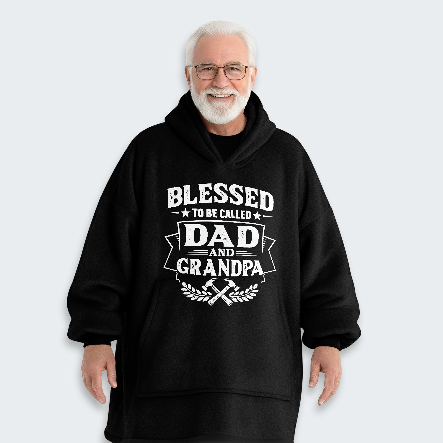 Blessed to be called Dad and Grandpa Hoodie Blanket 210126