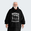 Happiness Is Being A Dad Grandpa and Great Grandpa Hoodie Blanket 250126