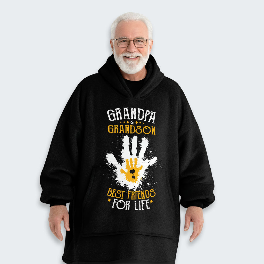 Grandpa & Grandson Best Friends For Life Hoodie Blanket 020126