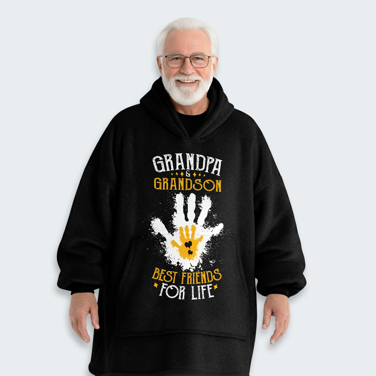 Grandpa & Grandson Best Friends For Life Hoodie Blanket 020126