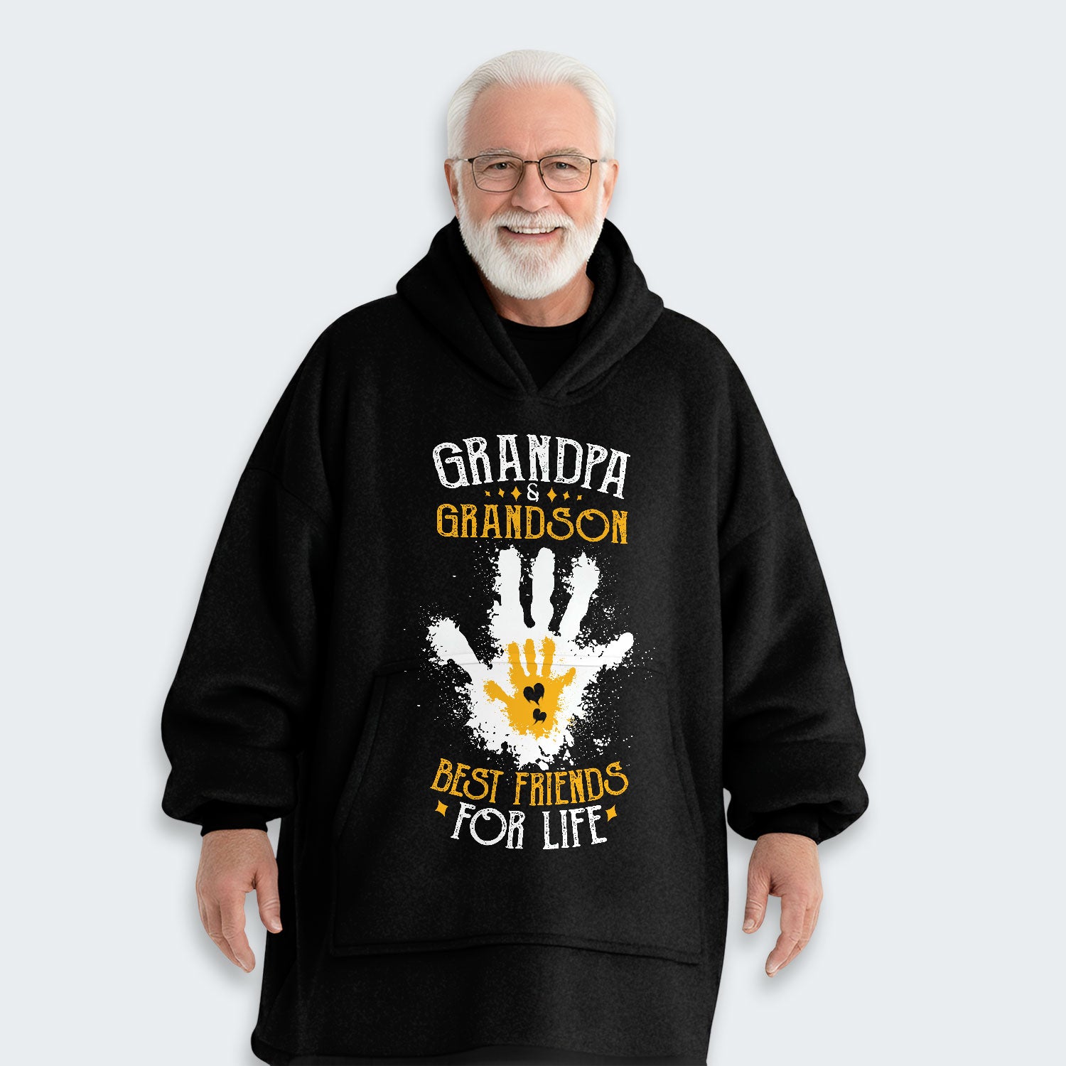 Grandpa & Grandson Best Friends For Life Hoodie Blanket 020126