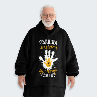 Grandpa & Grandson Best Friends For Life Hoodie Blanket 020126