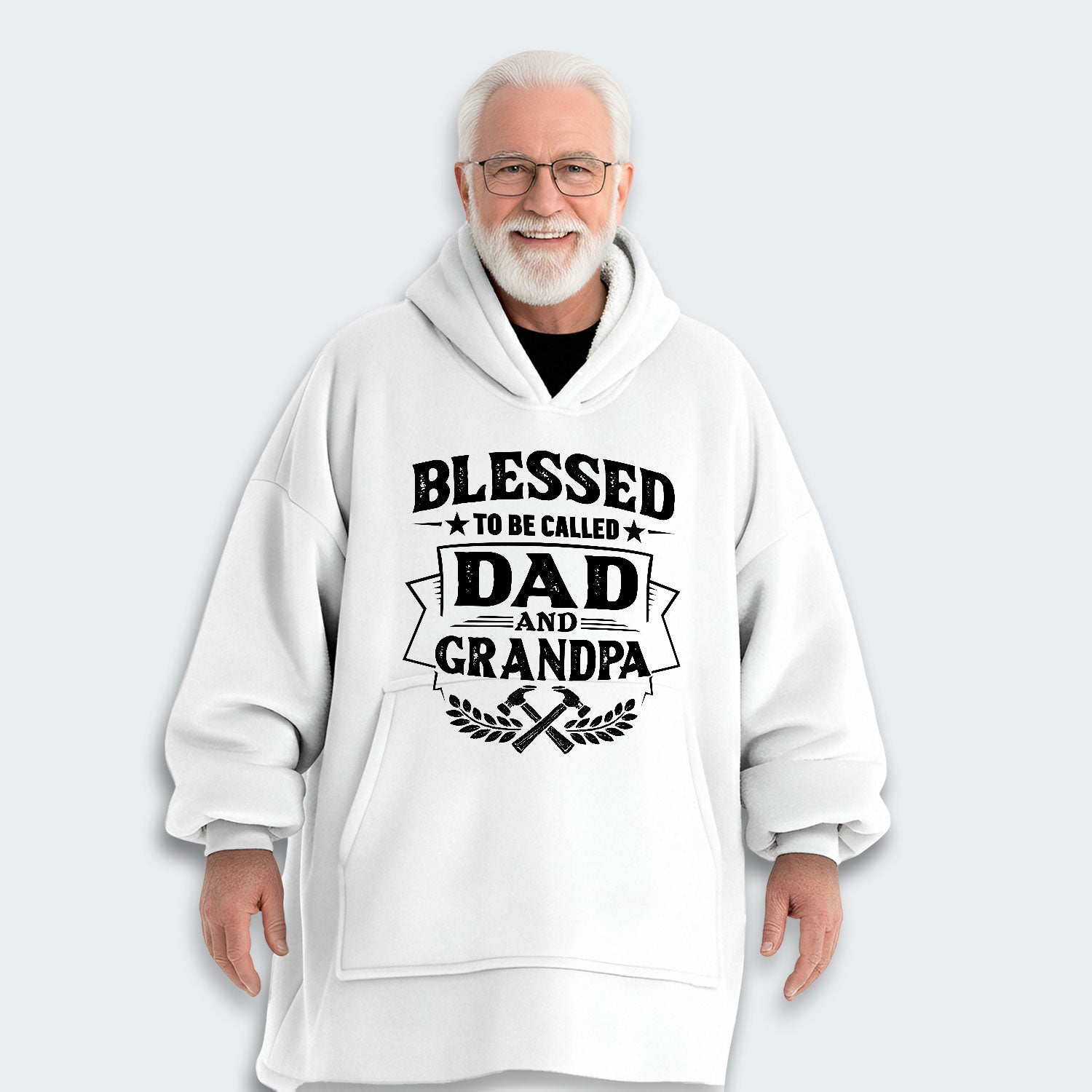 Blessed to be called Dad and Grandpa Hoodie Blanket 210126