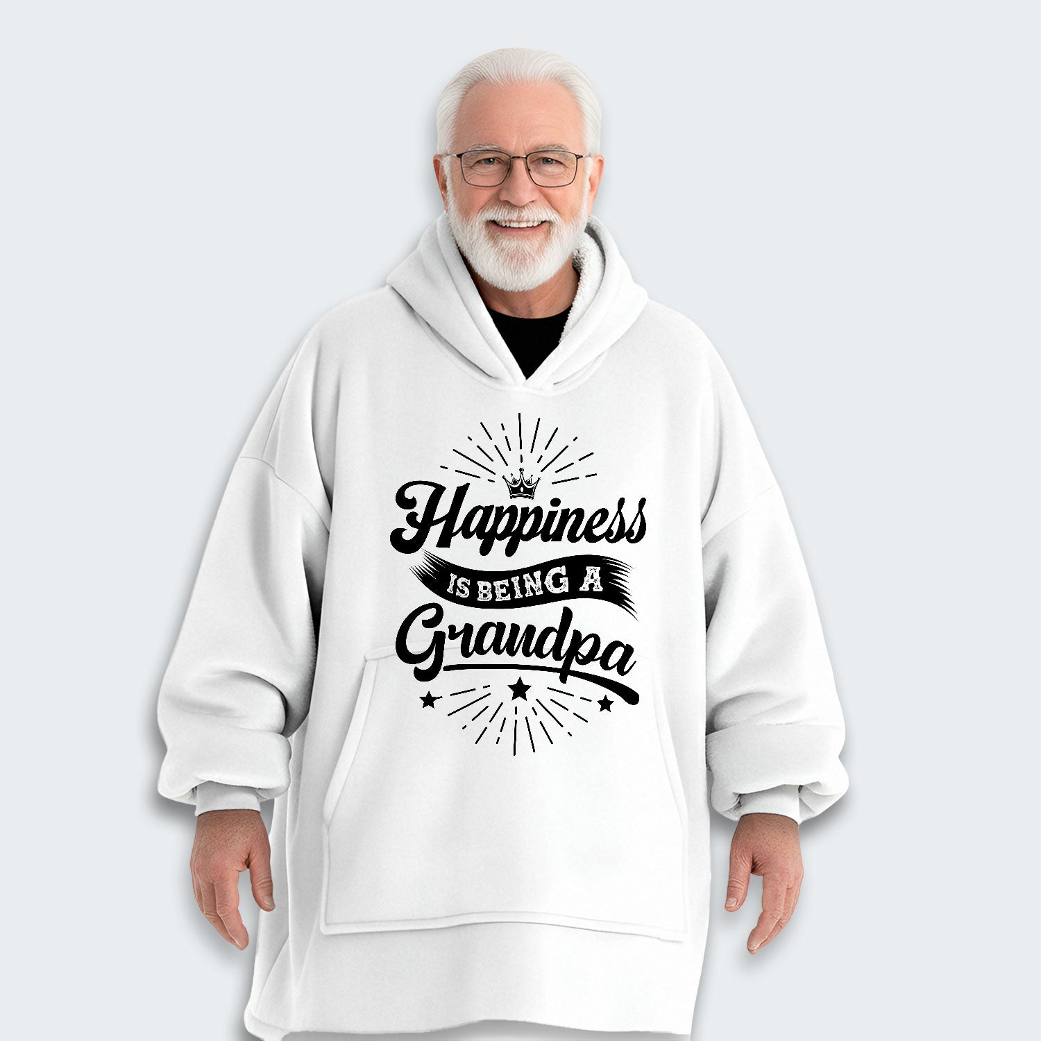 Happiness Is Being A Grandpa Hoodie Blanket 370126