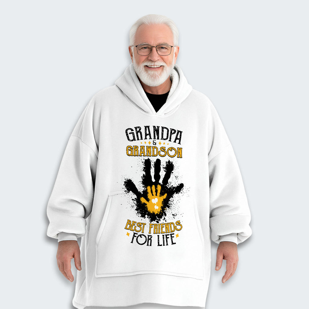 Grandpa & Grandson Best Friends For Life Hoodie Blanket 020126